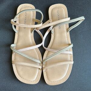 Lucky Brand Women's Multi-Strap Sandals - Cream and Green